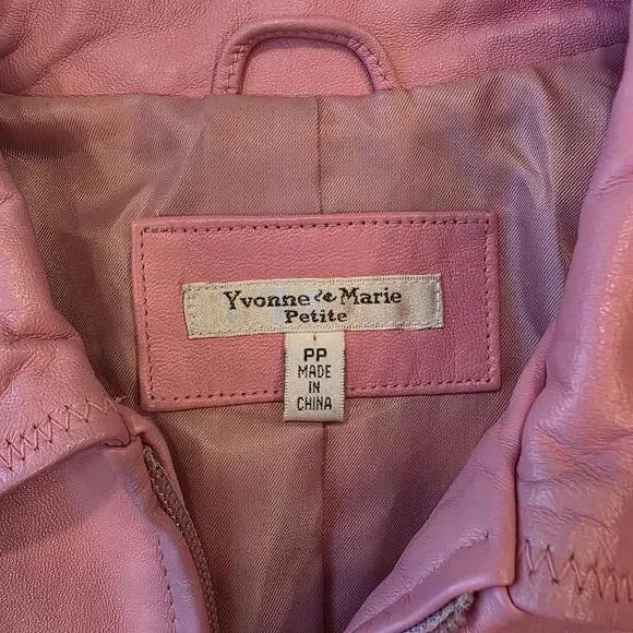 Yvonne & Marie Petite Pink Lambs Leather Jacket Size PP - Picture 5 of 8